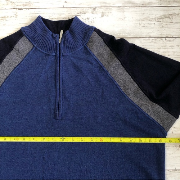 TOMMY BAHAMA 18 Golf Men 1/4 Zip Long Sleeve Pullover Knit Sweater M Merino Wool - Picture 9 of 10